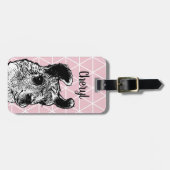 トレンディーブラック&ホワイトLlama三角形 ラゲッジタグ (正面横)