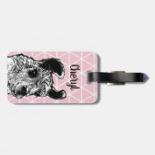 トレンディーブラック&ホワイトLlama三角形 ラゲッジタグ (裏面横)