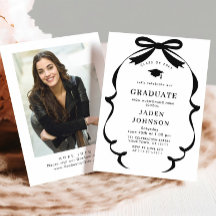 トレンディーブラック・ボウ・リボン写真卒業パーティー