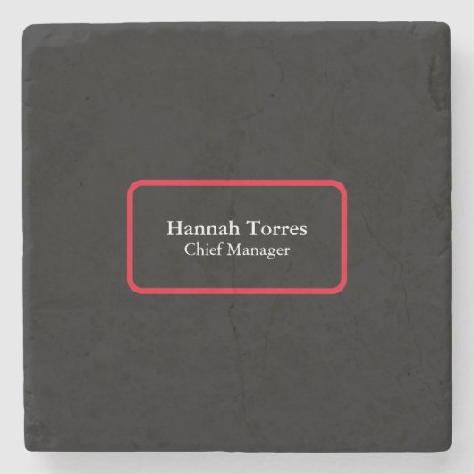 トレンディーブラック&レッドプレーンクリエイティブ モダン ストーンコースター (正面)