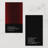 トレンディーブラック・レッド・コンサルタント・ビジネス・カード 名刺 (正面/裏面)