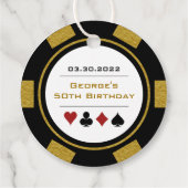トレンディーブラック&金ゴールドカジノトランプのポーカーチップ誕生日 フェイバータグ (裏面)