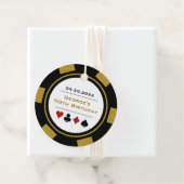 トレンディーブラック&金ゴールドカジノトランプのポーカーチップ誕生日 フェイバータグ (インサイチュ)