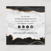 トレンディーブラック&金ゴールドガーリーメイクアップアーティスト スクエア名刺 (裏面)