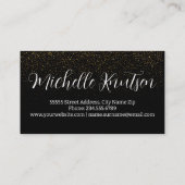 トレンディーブラック&金ゴールドメイクアップアーティストヘアサロン 名刺 (裏面)