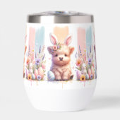 トレンディーブラッシュストロークイースターカウワインタンブラー (正面)