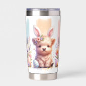 トレンディーブラッシュストロークイースターハイランドカウズ20oz 保温保冷タンブラー (背面)