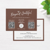 トレンディーブラモダンウンスクリプトQRコードサンキューカード (デスク)