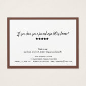 トレンディーブラモダンウンスクリプトQRコードサンキューカード (裏面)