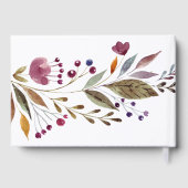 トレンディーブルゴーニュ水彩花結婚の花 ゲストブック (裏面)