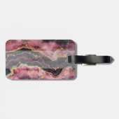 トレンディーブルゴーニュ石大理石のテクスチャ、モノグラム ラゲッジタグ (裏面横)