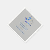 トレンディーブルーとグレークロス鳩の確認 スタンダードカクテルナプキン (角)