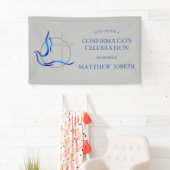 トレンディーブルーとグレークロス鳩の確認 横断幕 (インサイチュ)