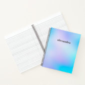 トレンディーブルーとパープルの抽象芸術のUnicornグラデーション ノートブック (内部)