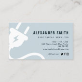トレンディーブルーの電気サービス名刺 名刺 (裏面)