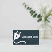 トレンディーブルーの電気サービス名刺 名刺 (スタンド正面)