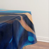 トレンディーブルーイエロー金ゴールドフェイク大理石 テーブルクロス (インサイチュ)