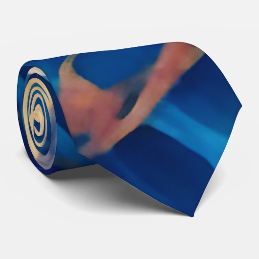 トレンディーブルーイエロー金ゴールドフェイク大理石 ネクタイ (ロール)