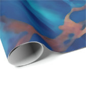 トレンディーブルーイエロー金ゴールドフェイク大理石 ラッピングペーパー (ロールコーナー)