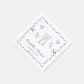 トレンディーブルーウェーブフレ結婚ーム スタンダードカクテルナプキン (角)