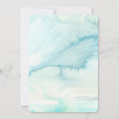 トレンディーブルーウォーターカラールックバルミツワー 招待状 (裏面)