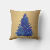 トレンディーブルーウォーター色グリッターツリークリスマス クッション (裏面)