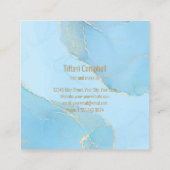 トレンディーブルーグリッターヘアアンドメイクアップアーティストブシン スクエア名刺 (裏面)