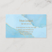 トレンディーブルーグリッターヘアーアンドメイクアップアーティスト 名刺 (裏面)