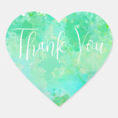 トレンディーブルーグリーンとイエローウォーター色ありがとう ラウンドシール (正面)