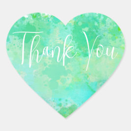 トレンディーブルーグリーンとイエローウォーター色ありがとう ラウンドシール