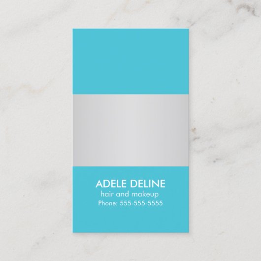 トレンディーブルーグレーストライプの名刺テンプレート 名刺 (正面)