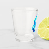 トレンディーブルーグードジェムストーン結晶 ショットグラス (左)