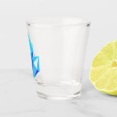 トレンディーブルーグードジェムストーン結晶 ショットグラス (右)