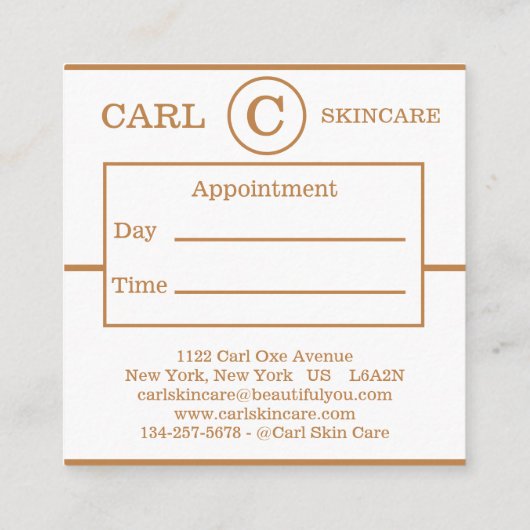 トレンディーブルーゴールディッシュ美しいサロンモノグラム スクエア名刺 (裏面)