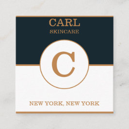 トレンディーブルーゴールディッシュ美しいサロンモノグラム スクエア名刺