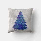トレンディーブルーシルバーグリッターツリークリスマス クッション (裏面)