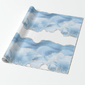 トレンディーブルーシルバーゲート ラッピングペーパー (アンロールド)