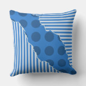 トレンディーブルージオメトリック重ストライプ層型のドット クッション (裏面)