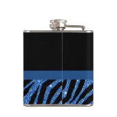 トレンディーブルーゼブラプリントグフェイクリッツ弓(名前あり) フラスク (裏面)