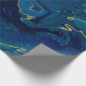 トレンディーブルーターコイズマーリングデザイン ラッピングペーパー (角)