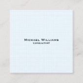 トレンディーブルーチェックモダンミニマルプロフェッショナル スクエア名刺 (正面)