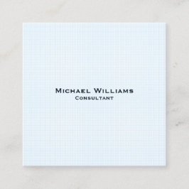 トレンディーブルーチェックモダンミニマルプロフェッショナル スクエア名刺