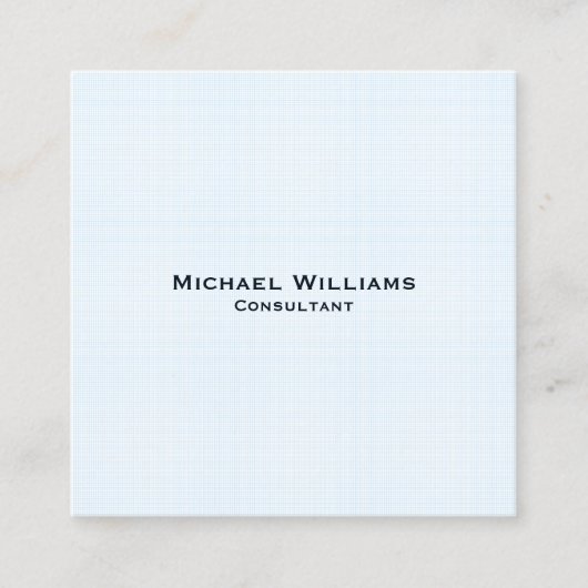 トレンディーブルーチェックモダンミニマルプロフェッショナル スクエア名刺 (正面)