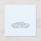 トレンディーブルーチェックモダンミニマルプロフェッショナル スクエア名刺 (裏面)