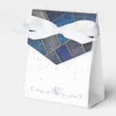 トレンディーブルーデニムバースデーパーティーの好意ボックス フェイバーボックス (正面サイド)