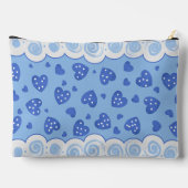 トレンディーブルーハートとドットと渦巻き アクセサリーポーチ (裏面)