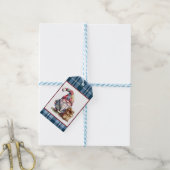 トレンディーブルーバッファロープレイドウォーター色格言ホリデー ギフトタグ (より糸付き)