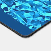 トレンディーブルーパターン水彩抽象芸術 デスクマット (コーナー)