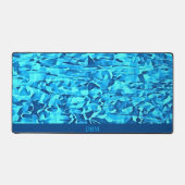 トレンディーブルーパターン水彩抽象芸術 デスクマット (正面)