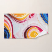 トレンディーブルーピンク黄色の白フェイク大理石 バスタオルセット (ハンドタオル)